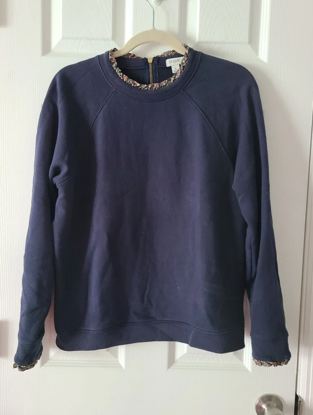 J.Crew Woven Ruffle Neck Pullover